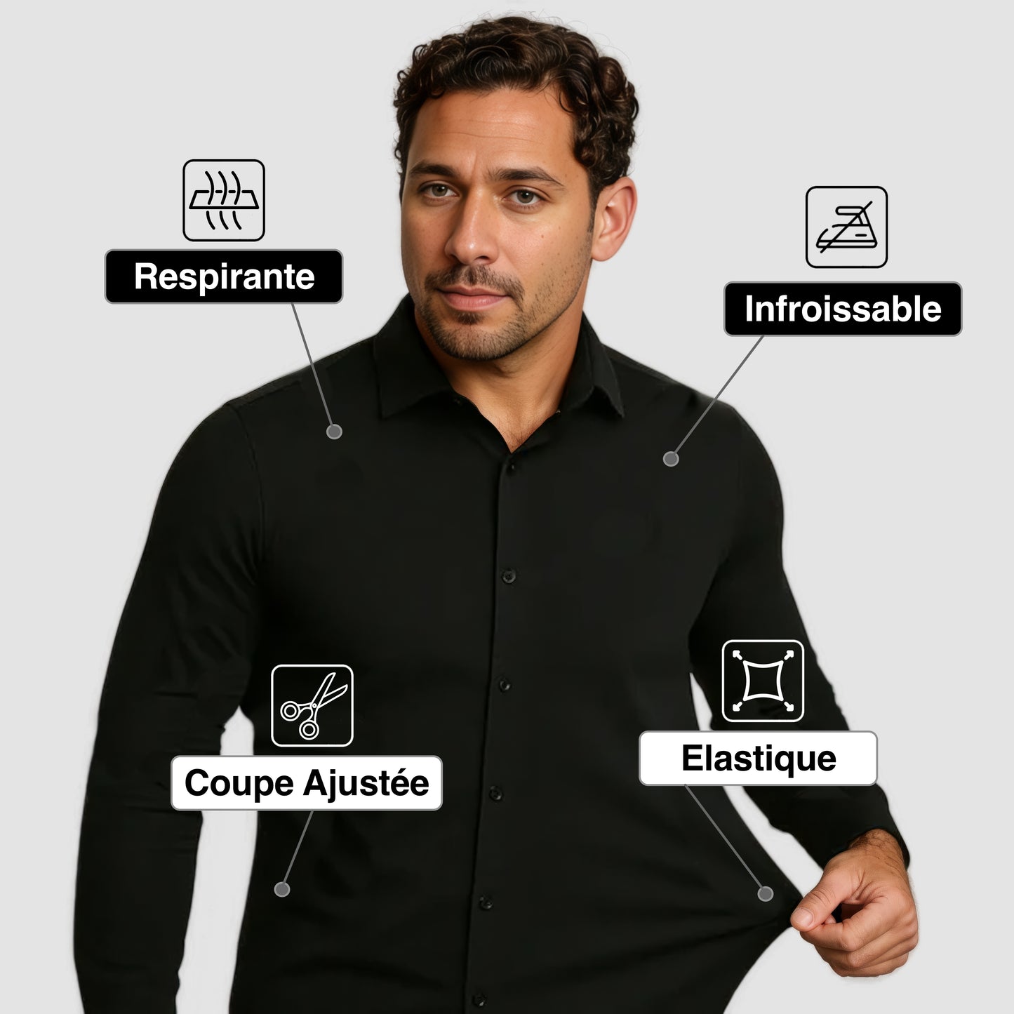 Chemise Infroissable à Coupe Ajustée